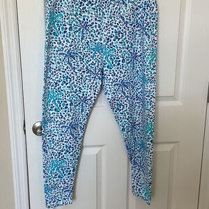 Ladies Blue and White Patterned Bottoms